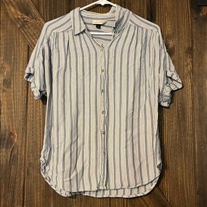 Soft Universal Thread Blue and White Striped Shirt